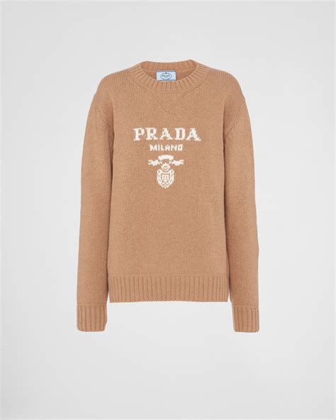 brown prada jumper|prada crew neck sweater.